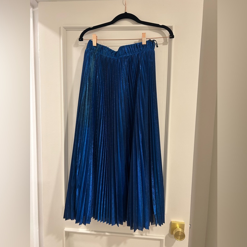 Beulah Shimmering Blue Maxi Skirt